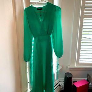 Green wrap dress